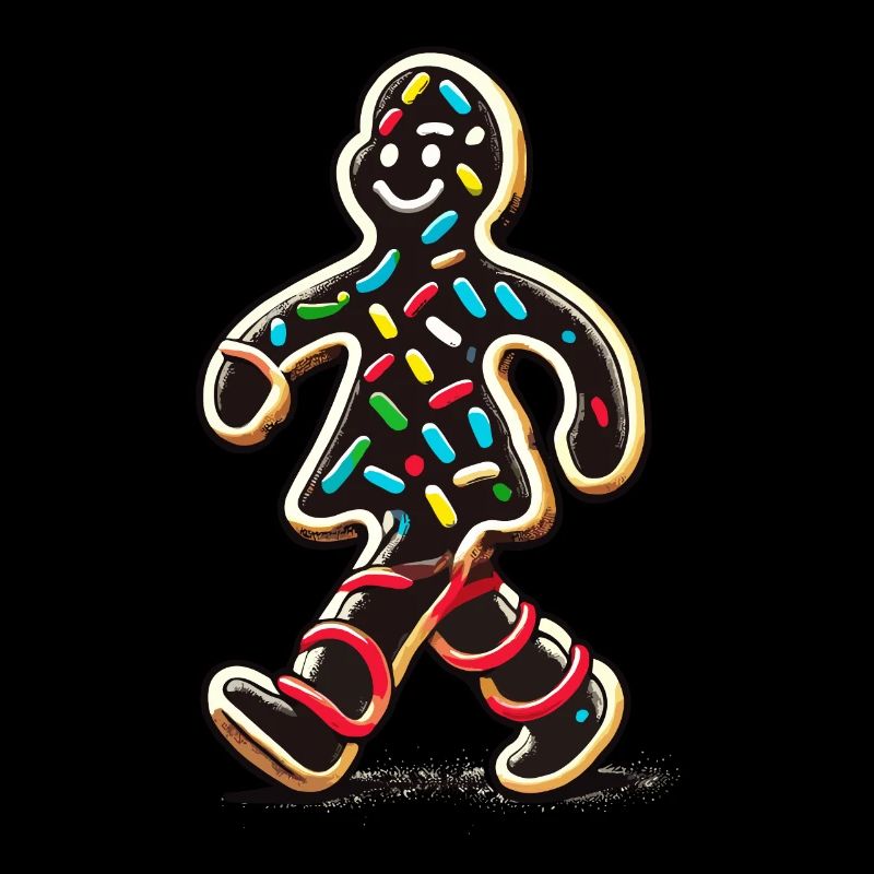 Cheerful gingerbread man with sprinkles