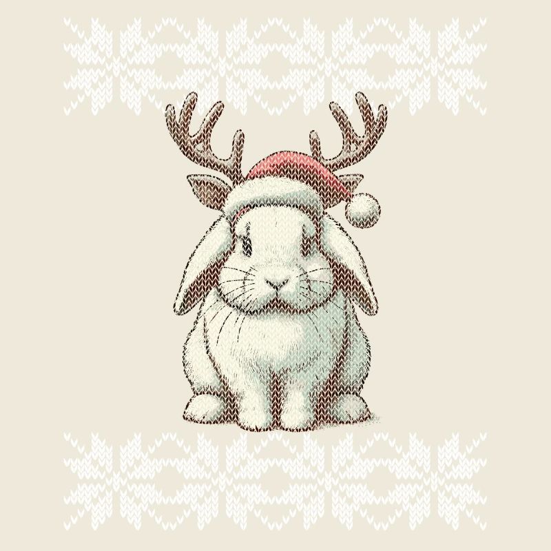 Mignon lapin renne Noël