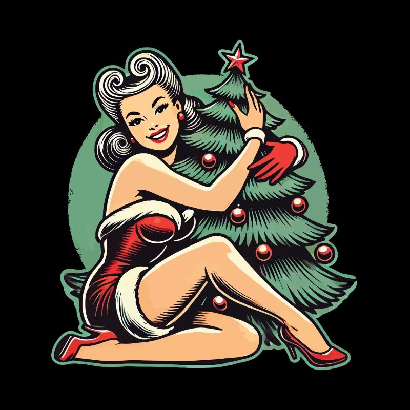Noël dans le style rétro vintage Pin Up