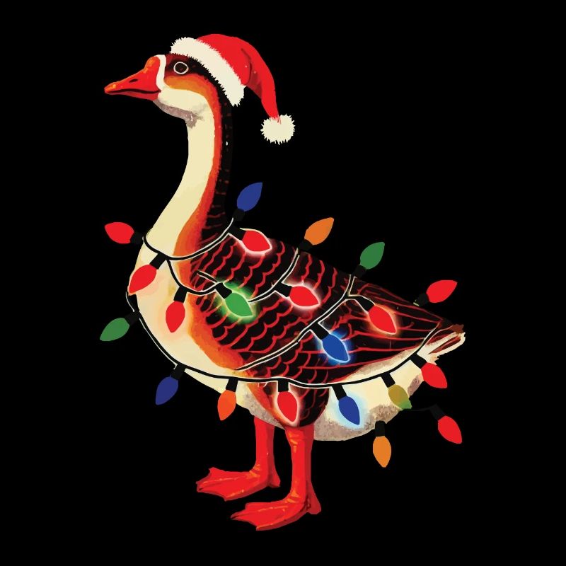 Weihnachtlicher Tollpatsch Gans Mit Lichterkette