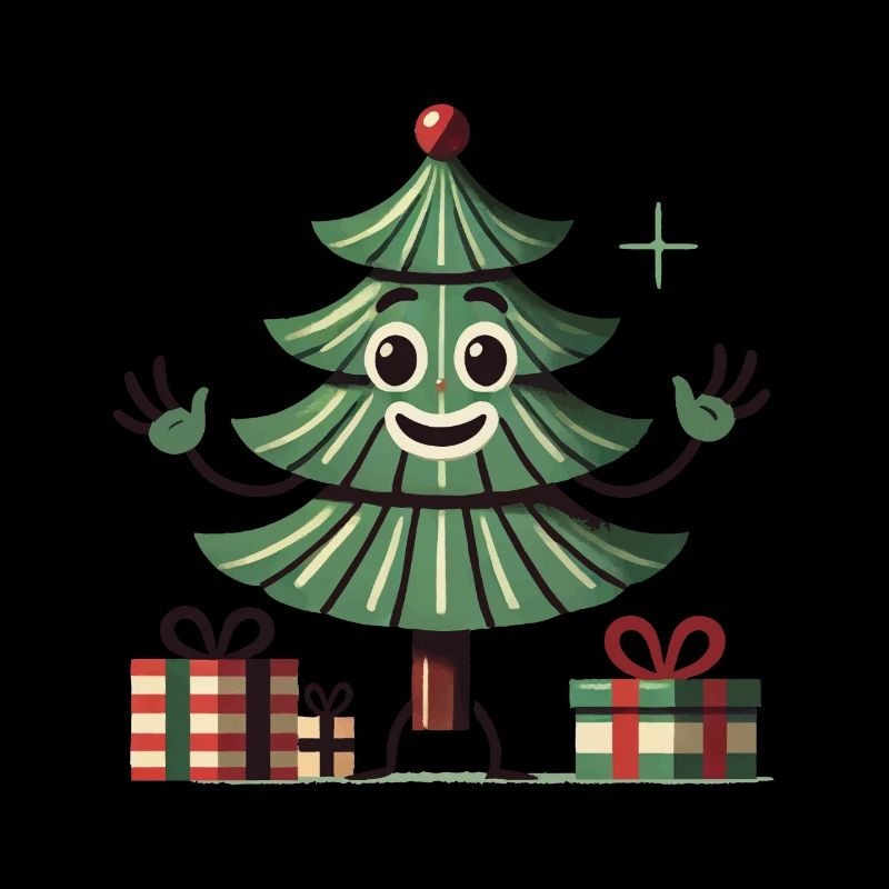 Fröhlicher Weihnachtsbaum Mit Geschenken