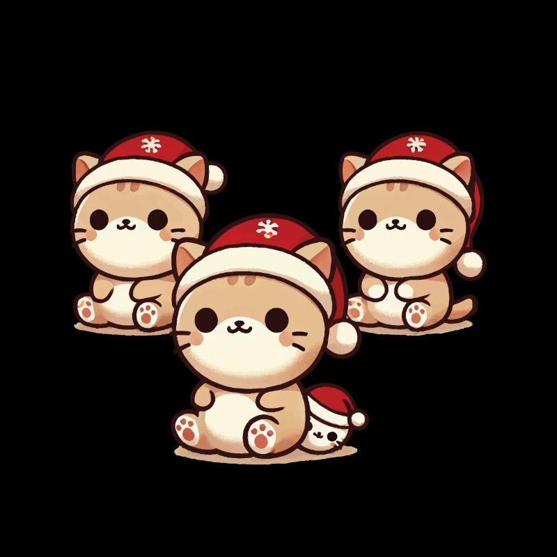 Chats mignons avec des chapeaux de Noël