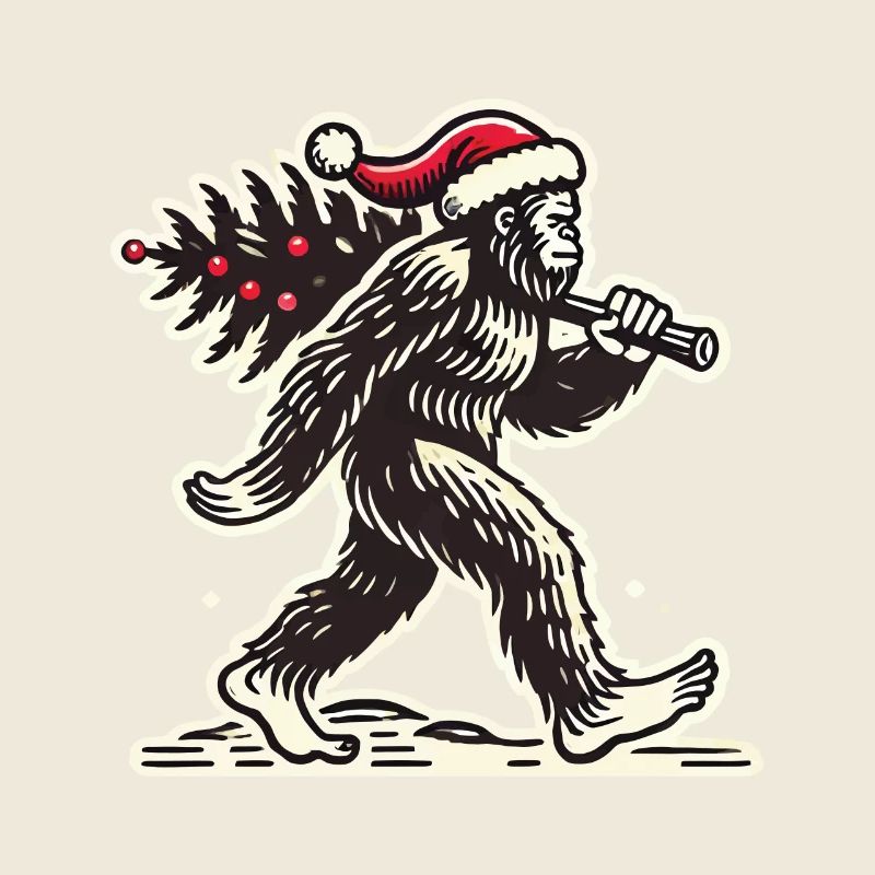 Weihnachtlicher Bigfoot Mit Baum
