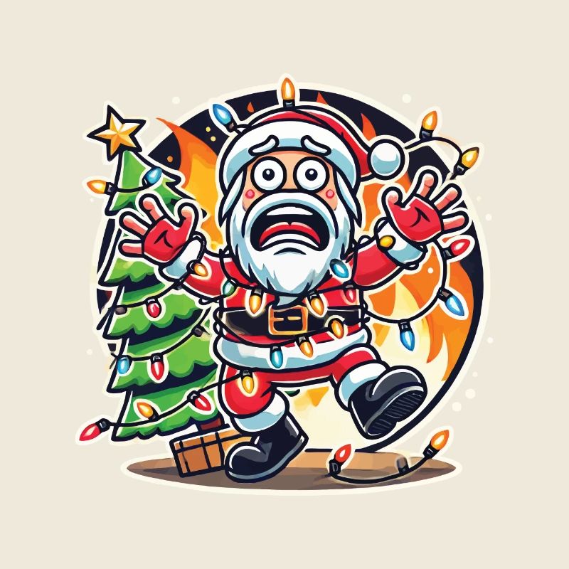 Chaos de Noël avec choc électrique dessin animé