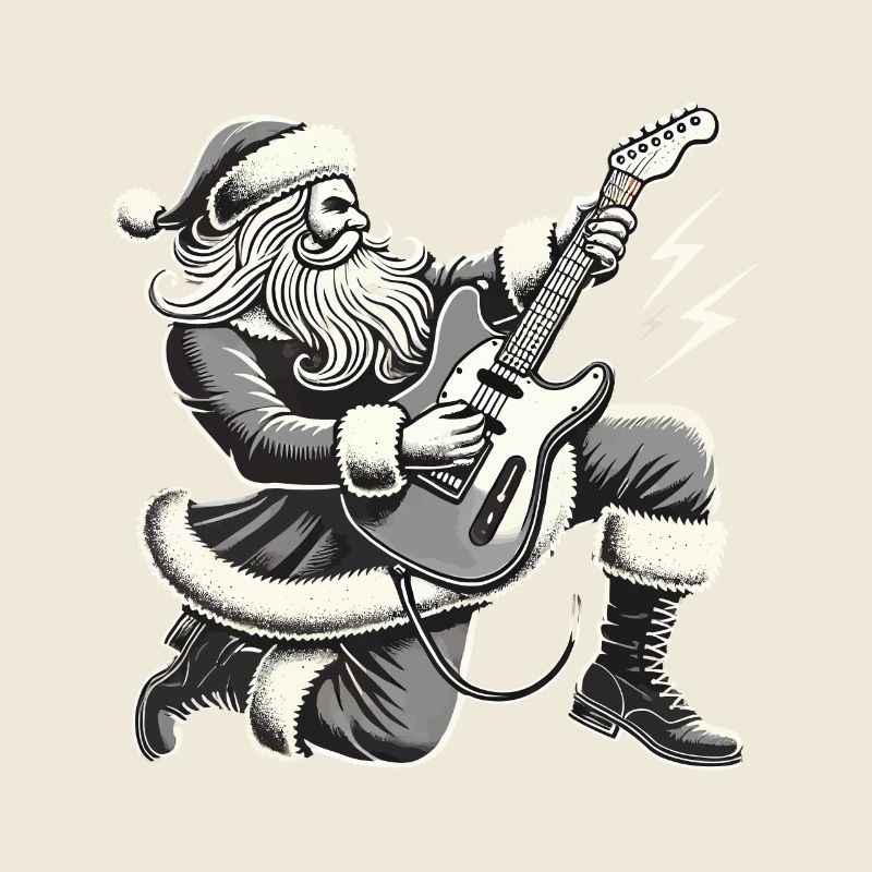 Bercer le Père Noël avec guitare