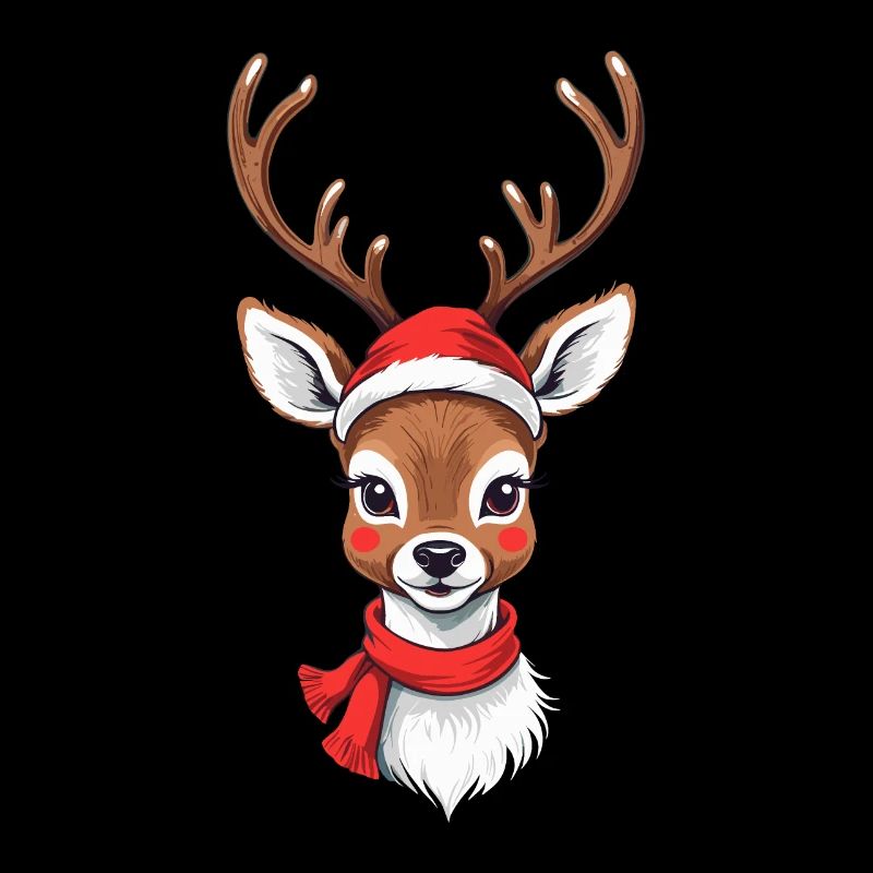 Renne de Noël avec casquette