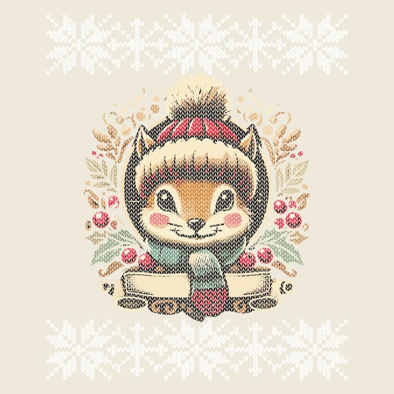 Winterliche Eichhörnchen Illustration