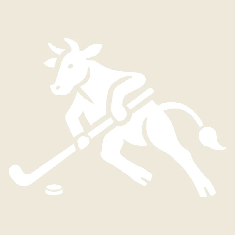 Kuh Bulle Eishockeyspieler Silhouette Minimalistis