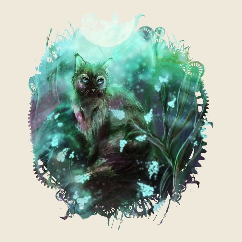 Chat dans la forêt magique