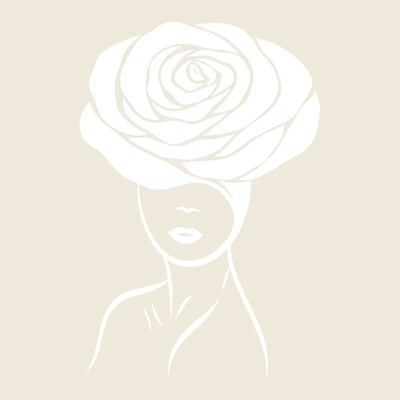 Mädchen / Lady mit Blume (Rose) auf dem Kopf