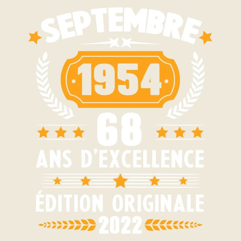 Cadeau D'anniversaire Rétro 68 Ans Septembre 1954