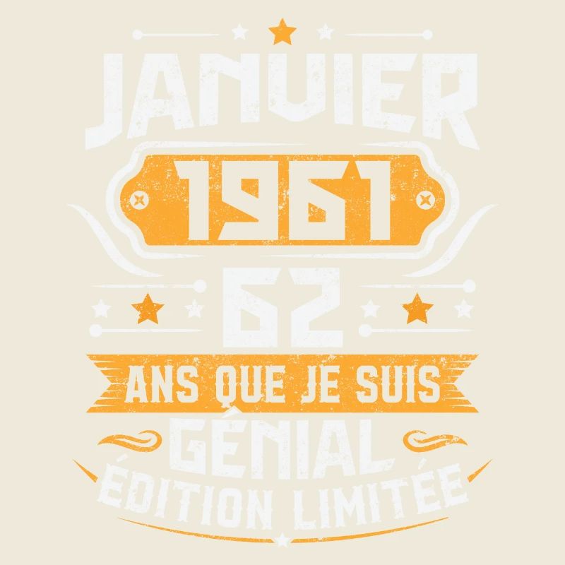 Rétro Cadeau D'anniversaire 62 Ans Janvier 1961