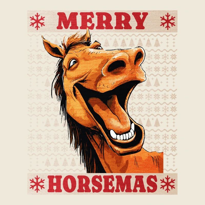 Cheval Noël Drôle Drôle Noël Noël
