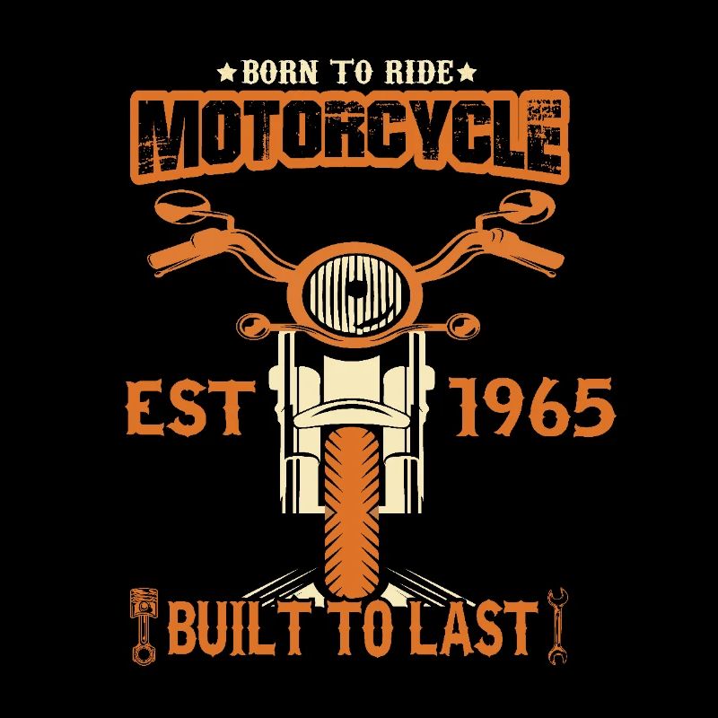 Vintage 1965 born motorcycle biker