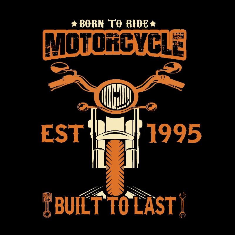 Vintage 1995 born Motorcycle Biker