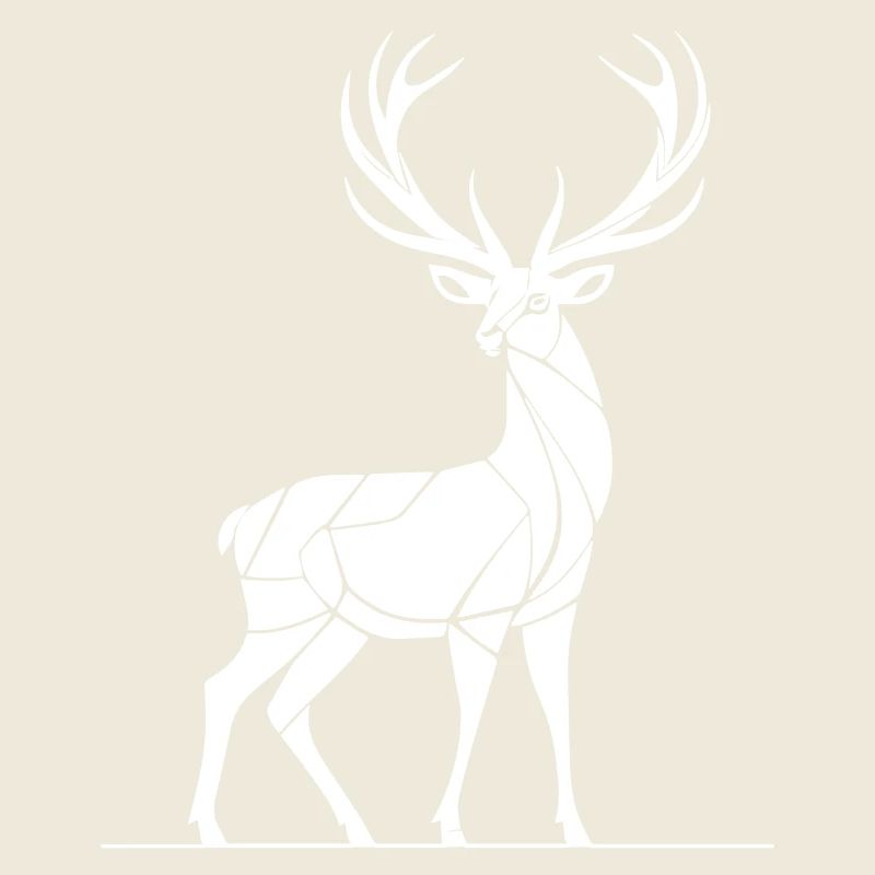 Cerf élaphe abstrait avec des bois
