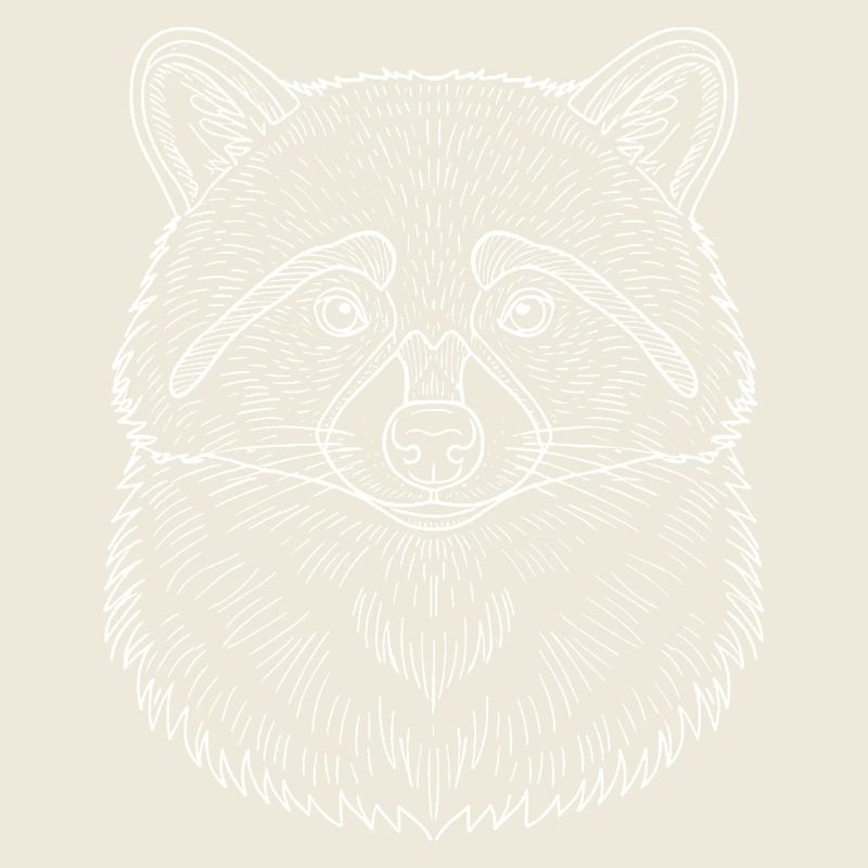 Minimalist raccoon head silhouette design