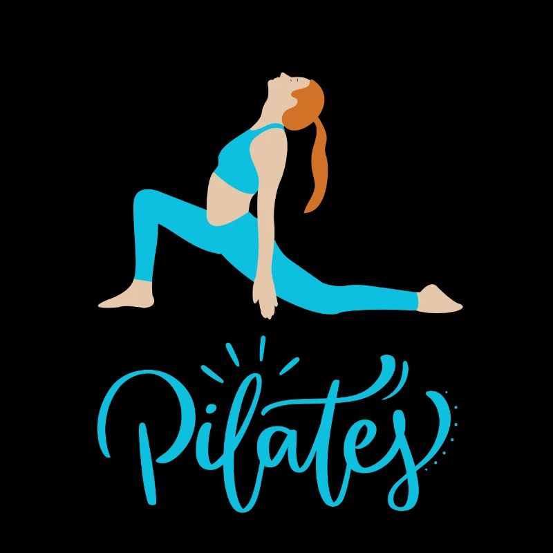 Pilates in Bewegung Blaue Silhouette