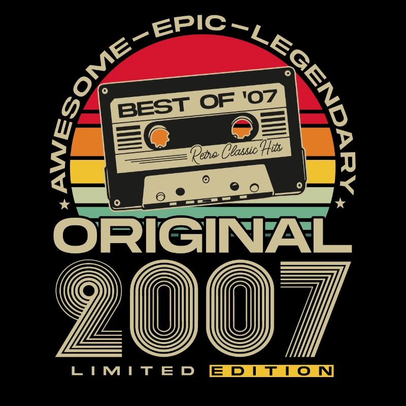 Original 2007 Vintage Vintage Rétro Anniversaire