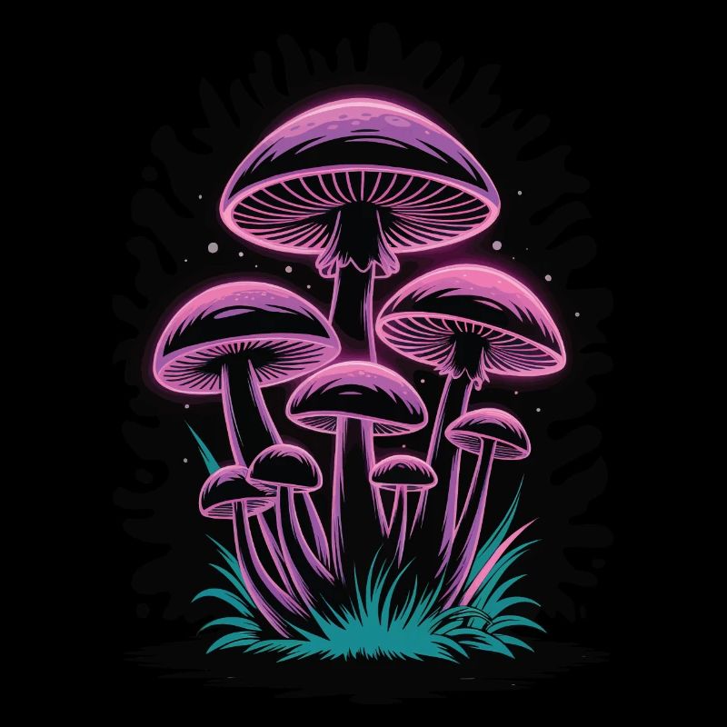 Esthétique Néon Rose Vert Champignon Champignon