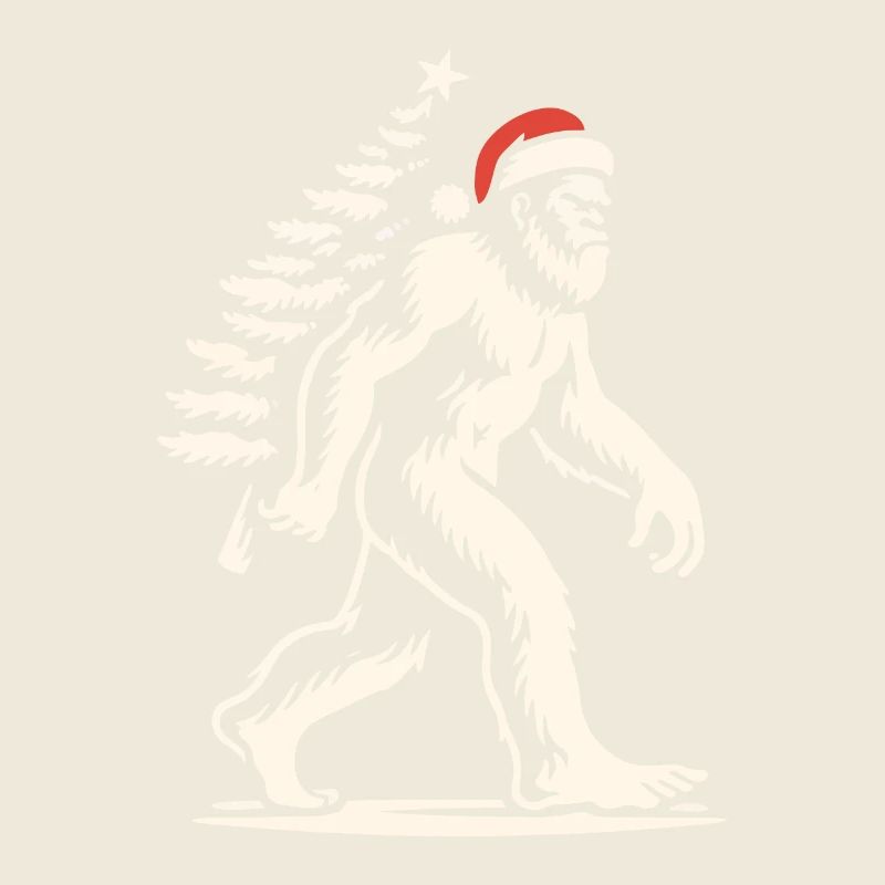 Yéti de Noël avec arbre de Noël