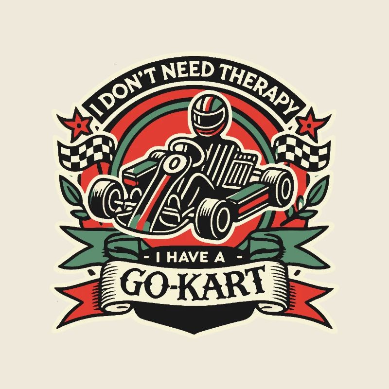 Go-Kart Fahrer Retro Spruch Design