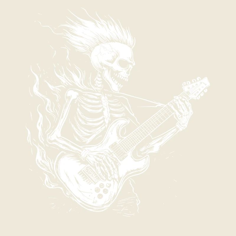 Cool Skeleton Guitar Player Guitarist Musician