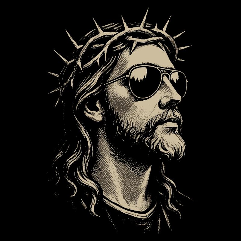 Jésus Christ Dieu Couronne d’épines Lunettes de soleil Moderne