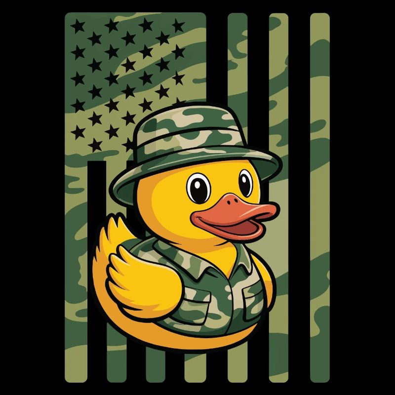 Cute Rubber Duck Army Veteran Camouflage Military