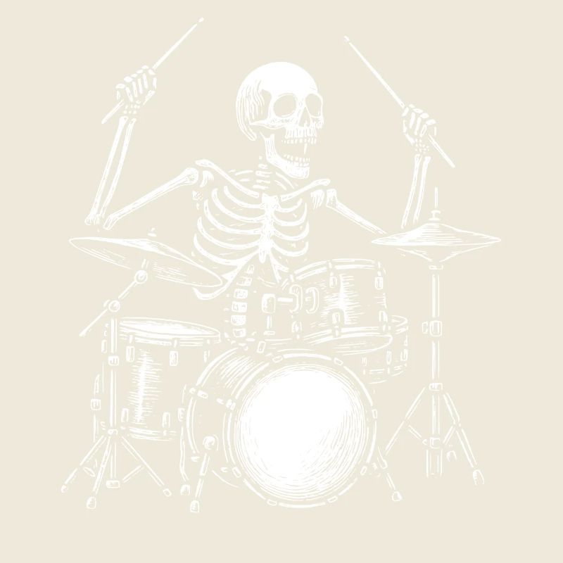 Drummer Skelto Skull Drum Set Musician Percussion
