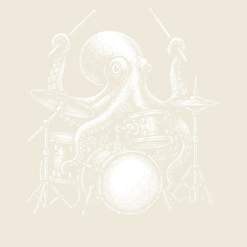 Drummer Octopus Drum Set Musiker Percussion