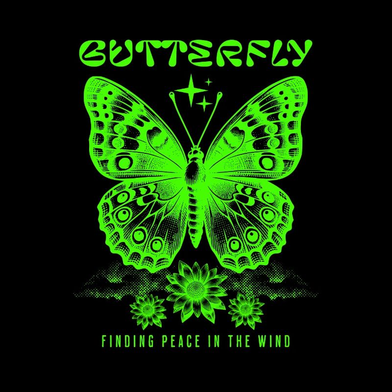 Papillon trouvant la paix dans le vent
