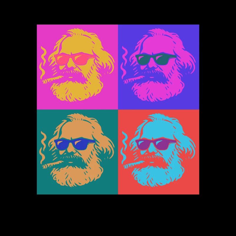 Karl Marx - cool mit Zigarre - Warhol Stil