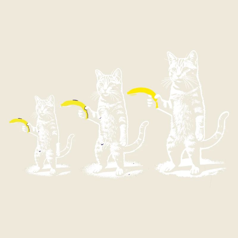 Retro Cat with Banana Meme Funny Retro Women