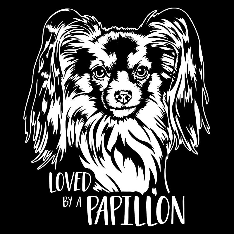 Loved by a Papillon Hunde Spruch Hund Wilsigns