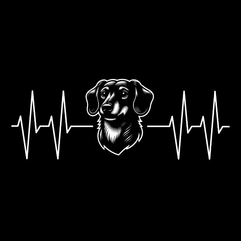 Dachshund portrait with heart line