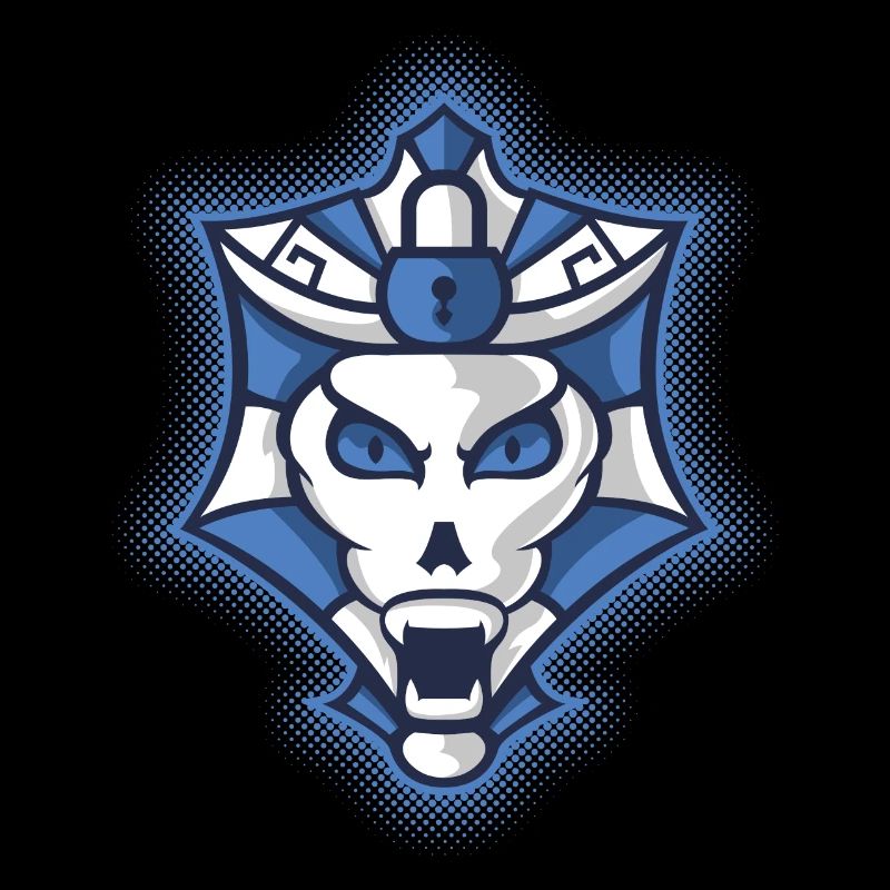 Halloween Blue and White Monster Shield