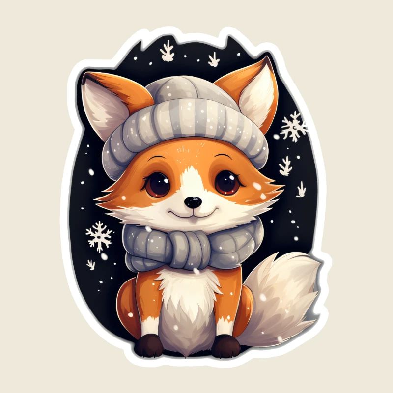 Renard dans la nuit d’hiver