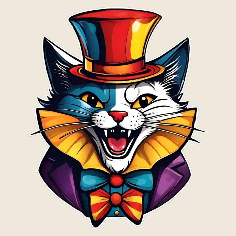 Cool Horror Clown Cat