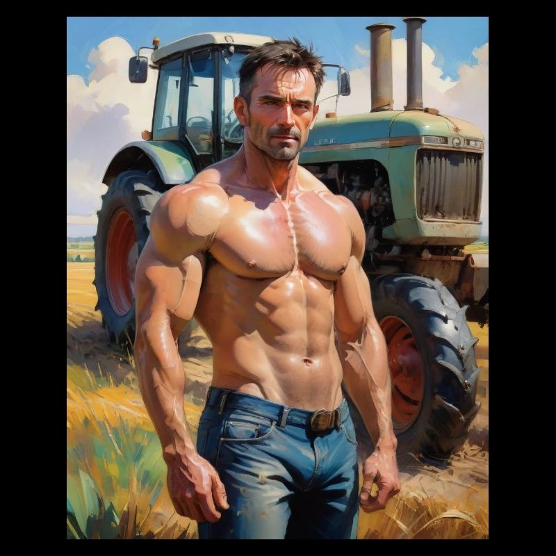 Hübsche Männer mit muskulösem Körper - Bauer