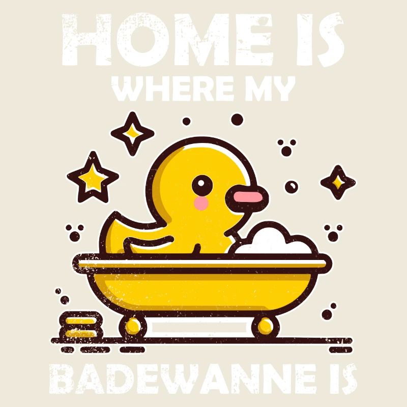 Badewanne Badeente Spruch Distressed