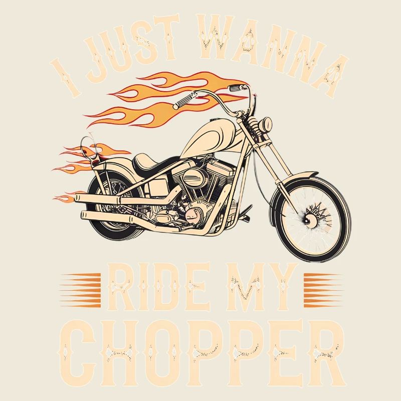 Flammender Chopper Motorrad