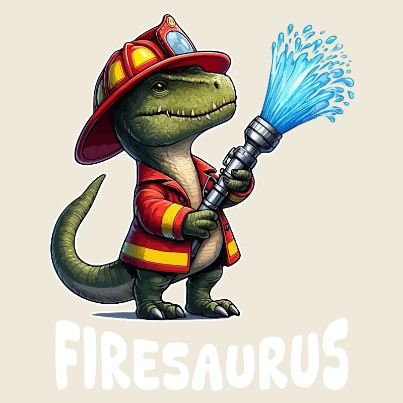 Firesaurus Feuerwehrmann Maskottchen