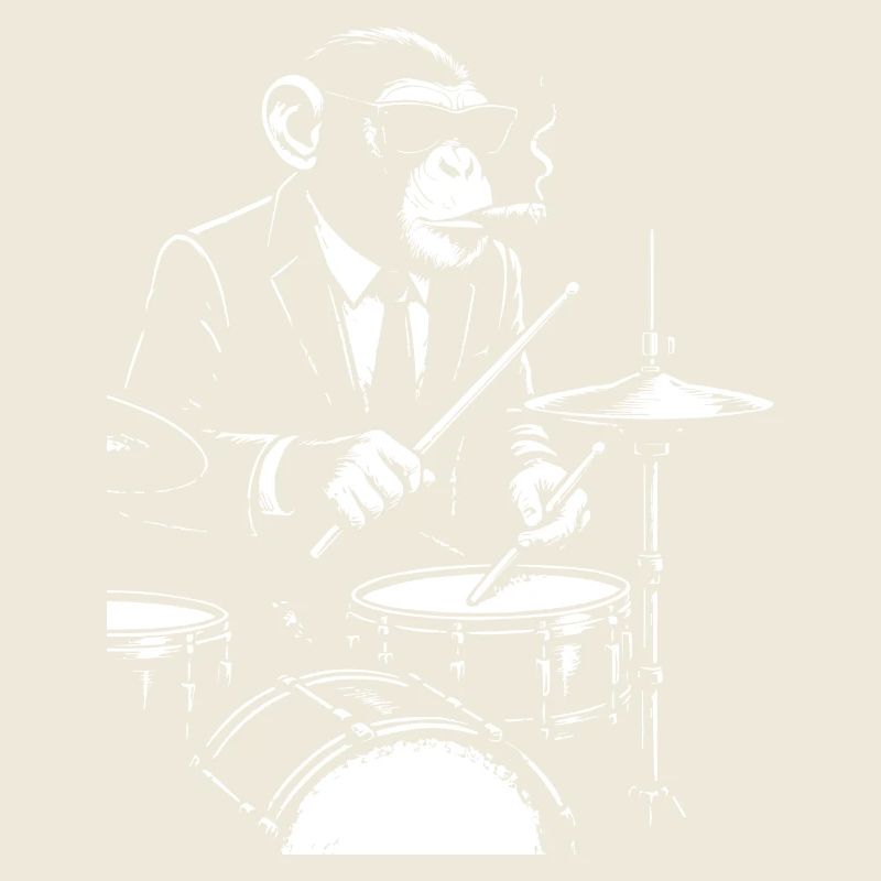 Jazz Monkey playing the Drums