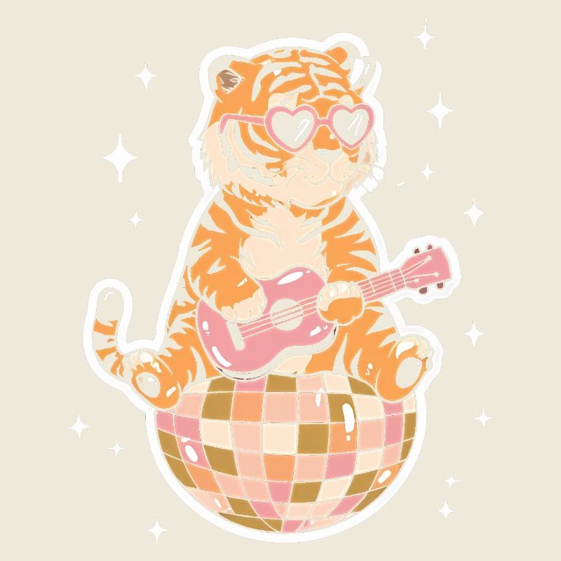 Tiger Disco Ball Groovy Retro 80s Costume