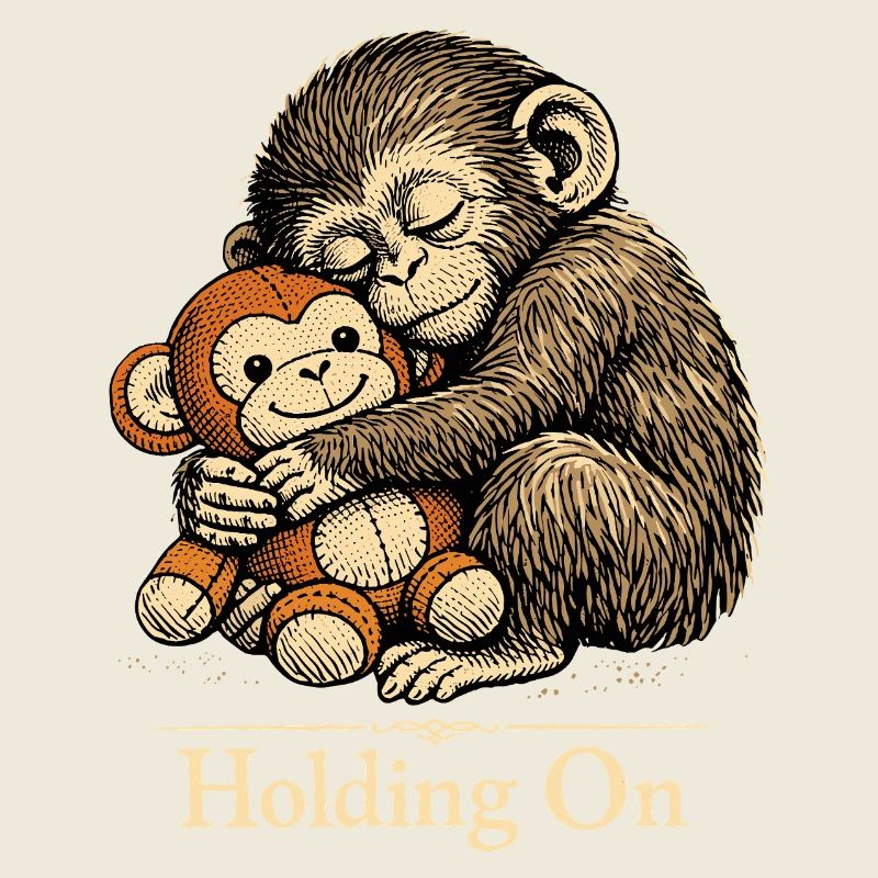 Punch Macaque Holding On Emotional Monkey Plüsch