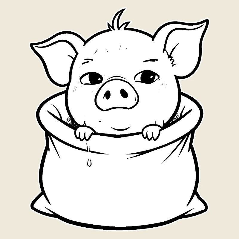 Schnurriges Schweinchen im Sack