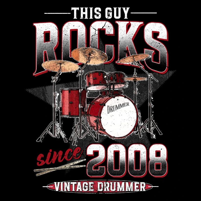 2008 Vintage Drum Drummer Birthday