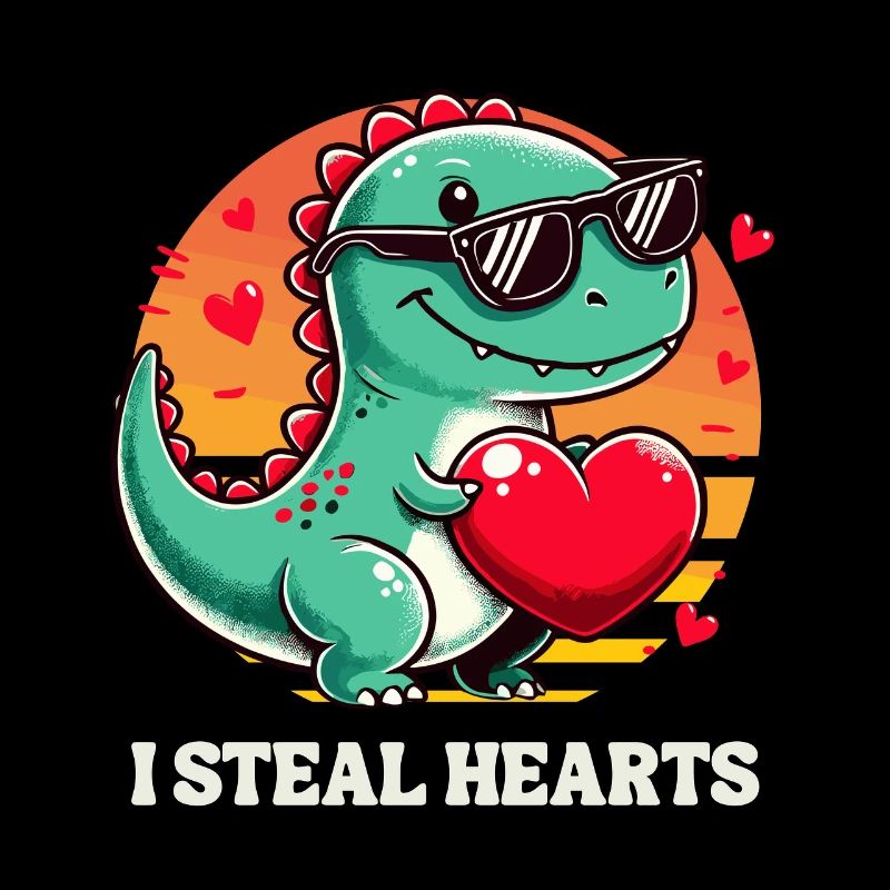 Valentinstag Dinosaurier Herz Beziehung Liebe Fun