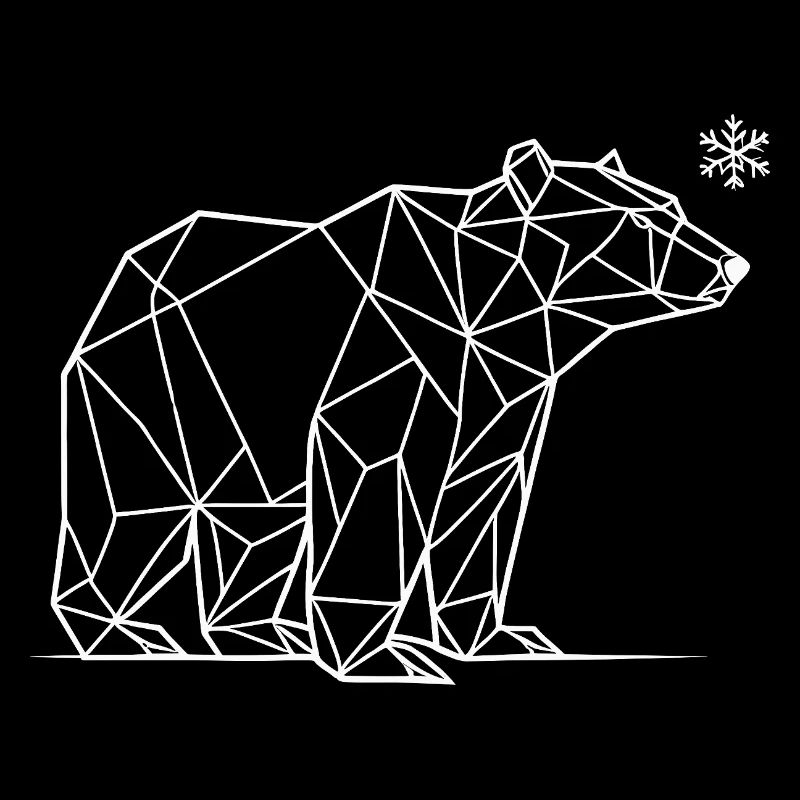 Polar Bear Polygon – Winter Animal Design Minimalist